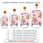 1-Piece Gingerbread Candy Pink Festive Holiday Christmas  Suitcase Luggage Cover, Stretch Protective Sleeve