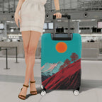 1-Piece Sunset Mountain Landscape Artistic Tree Minimalist  Suitcase Luggage Cover, Stretch Protective Sleeve