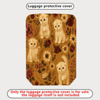 1-Piece Cute Floral Kitten Vintage Artistic Pattern  Suitcase Luggage Cover, Stretch Protective Sleeve