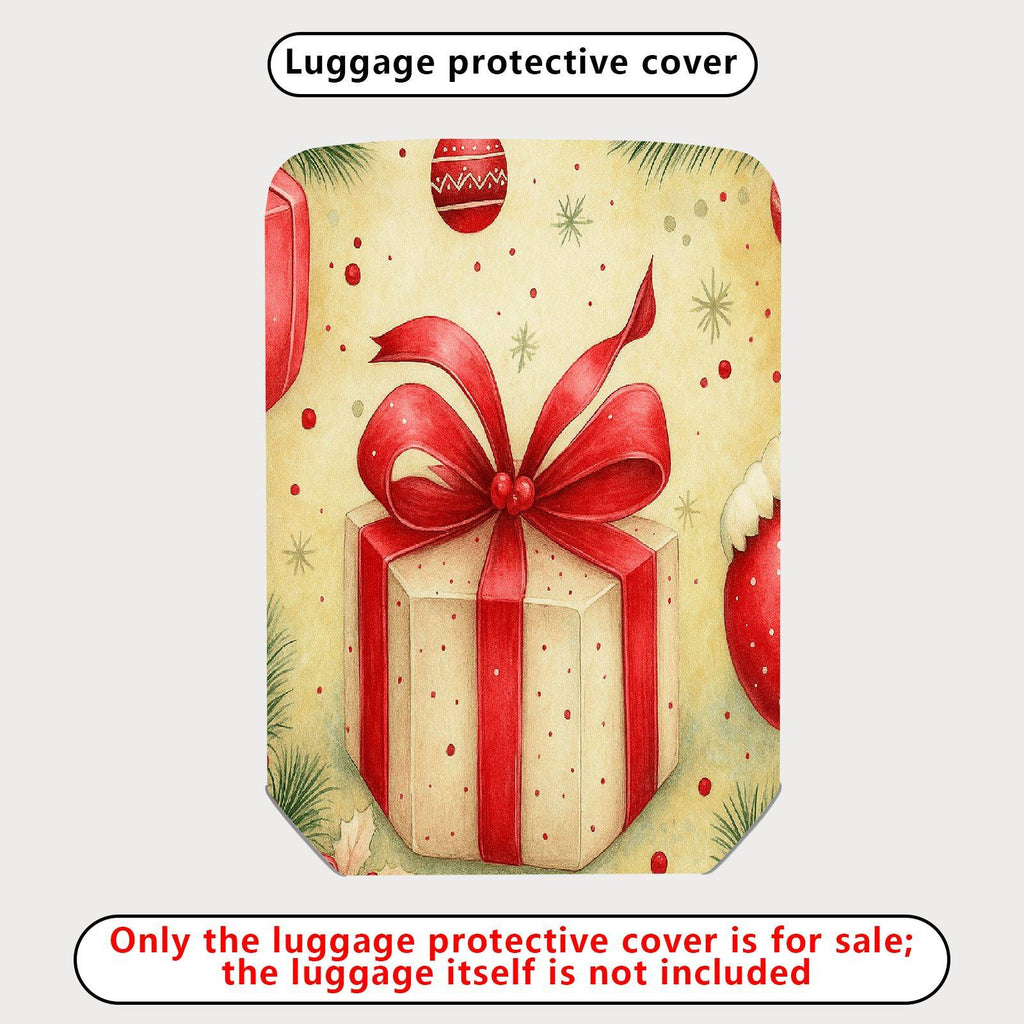1-Piece Red Ribbon Gift Festive Decorative Holiday  Suitcase Luggage Cover, Stretch Protective Sleeve