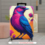 1-Piece Colorful Bird Rose Sunset Artistic Bright  Suitcase Luggage Cover, Stretch Protective Sleeve