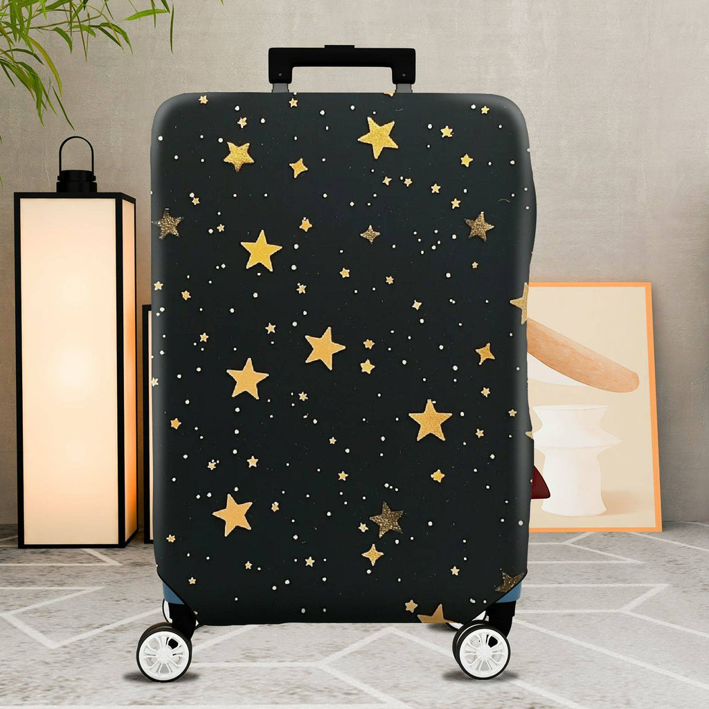 1-Piece Starry Night Golden Stars Constellation Celestial Cosmic  Suitcase Luggage Cover, Stretch Protective Sleeve