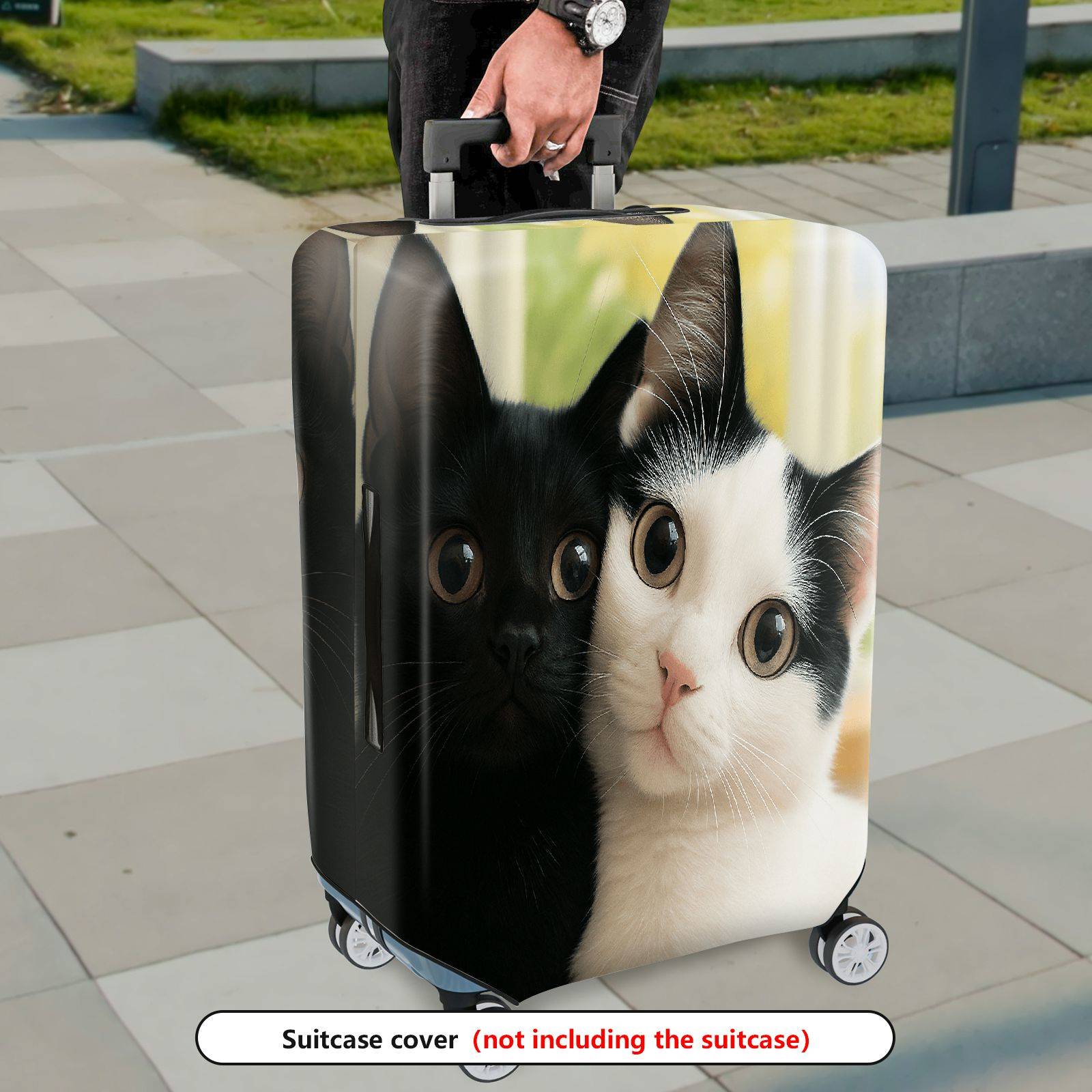 1-Piece Cute Cat Lovers  Animal Fun Decorative  Suitcase Luggage Cover, Stretch Protective Sleeve