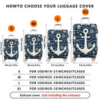 1-Piece Anchor Nautical Rope Sea Sailor Travel  Suitcase Luggage Cover, Stretch Protective Sleeve