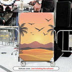 1-Piece Sunset Beach Tropical Birds Mountain Landscape Nature Scene  Suitcase Luggage Cover, Stretch Protective Sleeve