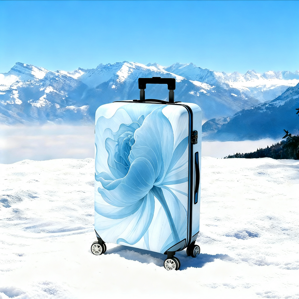 Housse de valise extensible à motif floral abstrait rose bleue (1 pièce), élégante et tendance.