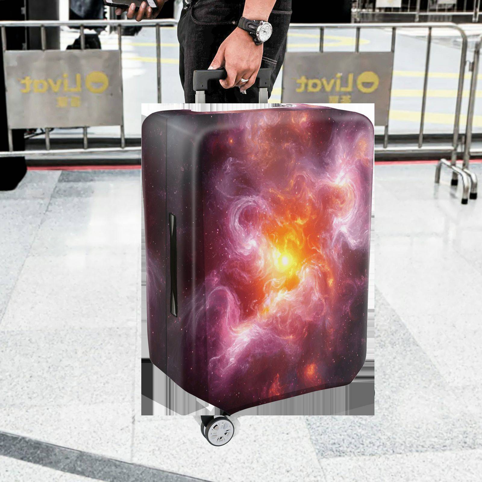 1-Piece Galactic Cosmic Star Nebula Universe Space  Suitcase Luggage Cover, Stretch Protective Sleeve