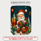 1-Piece Santa Claus Christmas Gift Holiday Celebration Merry  Suitcase Luggage Cover, Stretch Protective Sleeve