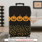 1-Piece Halloween Pumpkin Spooky Festive Party Holiday  Suitcase Luggage Cover, Stretch Protective Sleeve