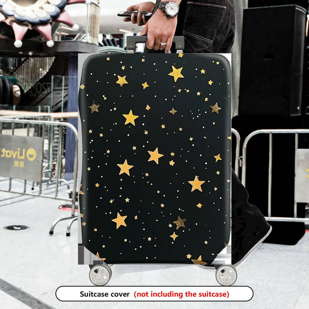 1-Piece Starry Night Golden Stars Constellation Celestial Cosmic  Suitcase Luggage Cover, Stretch Protective Sleeve