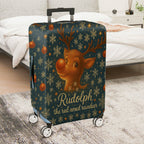 1-Piece Reindeer Snowflake Christmas Holiday Festive  Suitcase Luggage Cover, Stretch Protective Sleeve