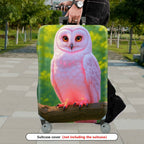 1-Piece Cute Owl Pink Forest Nature Animal  Suitcase Luggage Cover, Stretch Protective Sleeve