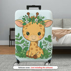 1-Piece Giraffe Forest Floral Animal  Suitcase Luggage Cover, Stretch Protective Sleeve