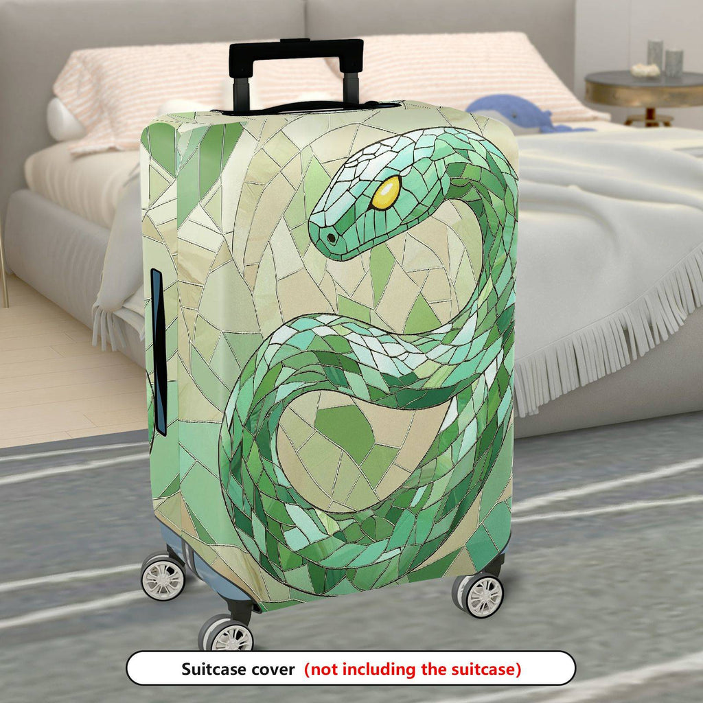 1-Piece Geometric Snake Mosaic Pattern Artistic Stylish Unique  Suitcase Luggage Cover, Stretch Protective Sleeve