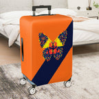 1-Piece Orange Abstract Butterfly Pattern Travel Art Pixel Geometric  Suitcase Luggage Cover, Stretch Protective Sleeve