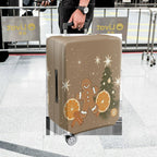 1-Piece Gingerbread Orange Cinnamon Christmas Holiday Star  Suitcase Luggage Cover, Stretch Protective Sleeve