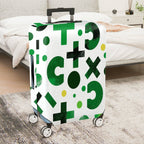 1-Piece Green Geometric Abstract Modern Artistic Trendy  Suitcase Luggage Cover, Stretch Protective Sleeve