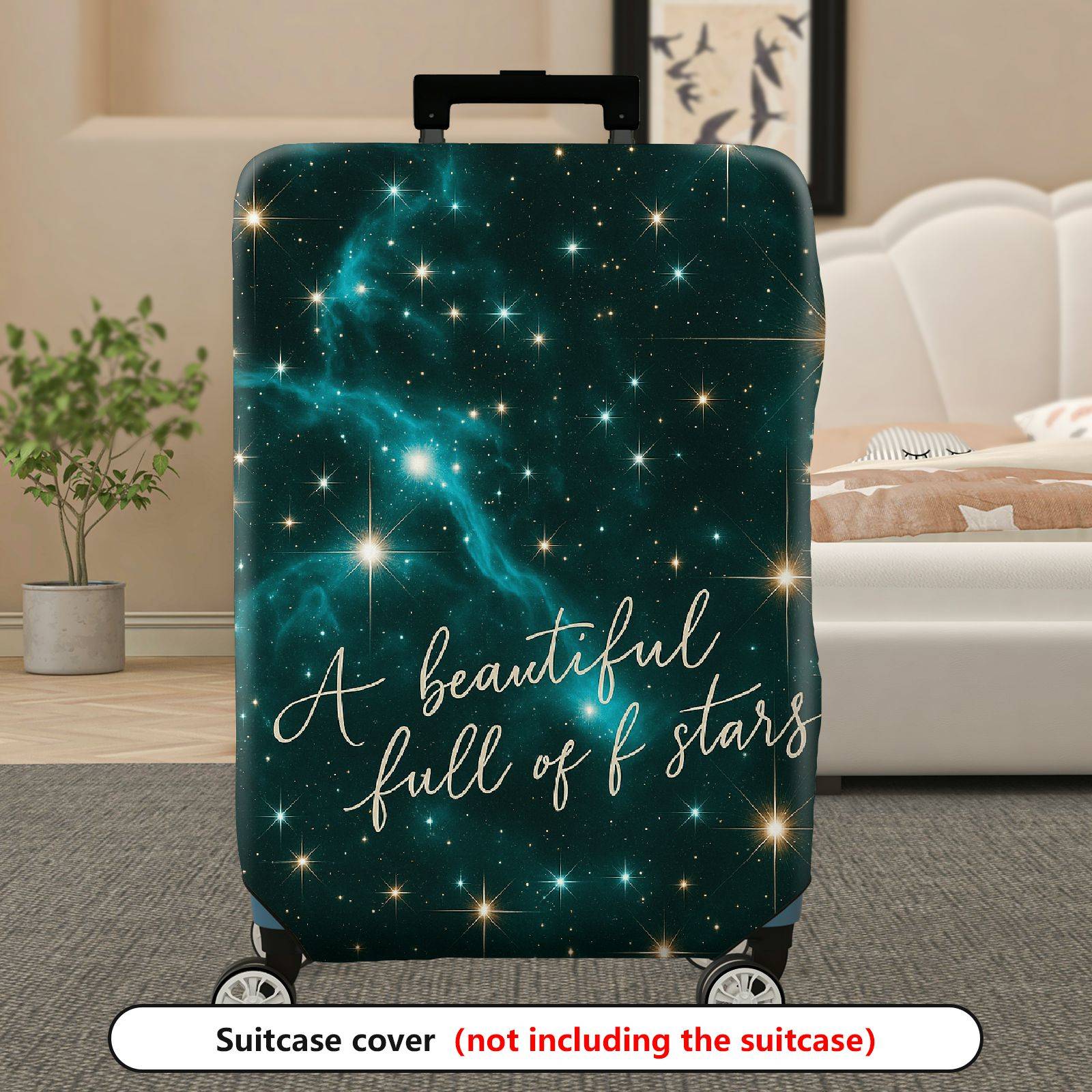 1-Piece Starry Galaxy Astral Cosmic Celestial Night  Suitcase Luggage Cover, Stretch Protective Sleeve