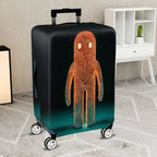 1-Piece Abstract Orange Line Art Figure Travel Business Graphic Mystical  Suitcase Luggage Cover, Stretch Protective Sleeve