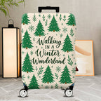 1-Piece Christmas Tree Winter Wonderland Snowflakes Festive Holiday  Suitcase Luggage Cover, Stretch Protective Sleeve