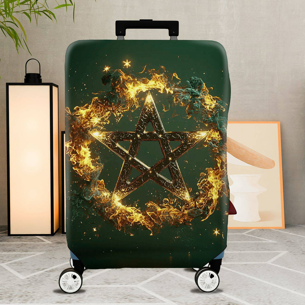 1-Piece Star Fire Magic Cosmic Celestial Mystical  Suitcase Luggage Cover, Stretch Protective Sleeve