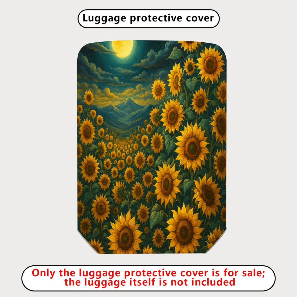 1-Piece Sunflower Night Mountain Landscape Luggage  Suitcase Luggage Cover, Stretch Protective Sleeve