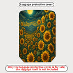 1-Piece Sunflower Night Mountain Landscape Luggage  Suitcase Luggage Cover, Stretch Protective Sleeve