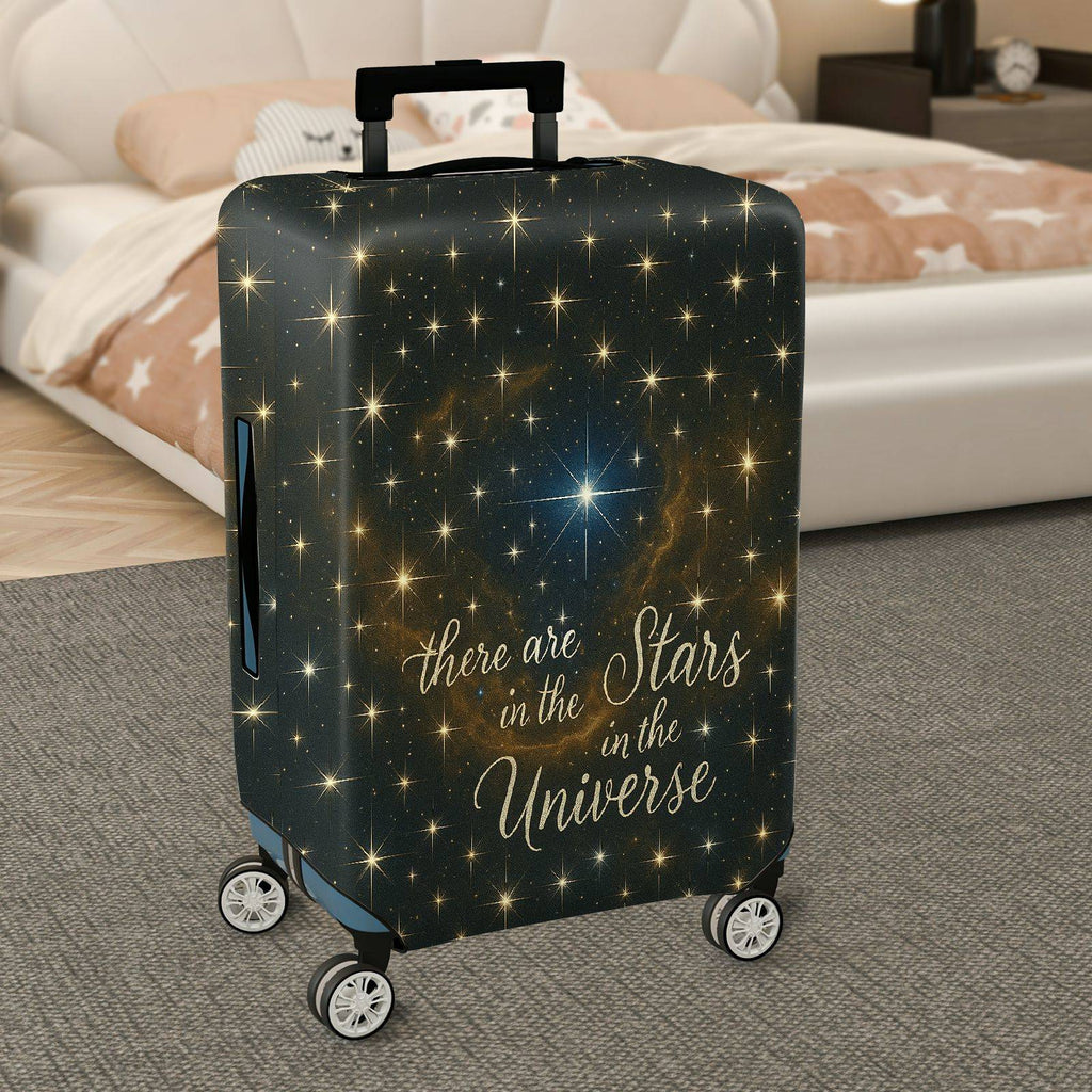 1-Piece Starry Cosmic Universe Galaxy Inspirational Quote Constellation  Suitcase Luggage Cover, Stretch Protective Sleeve