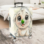 1-Piece Cute Dog  Animal Fun Playful Luggage  Suitcase Luggage Cover, Stretch Protective Sleeve