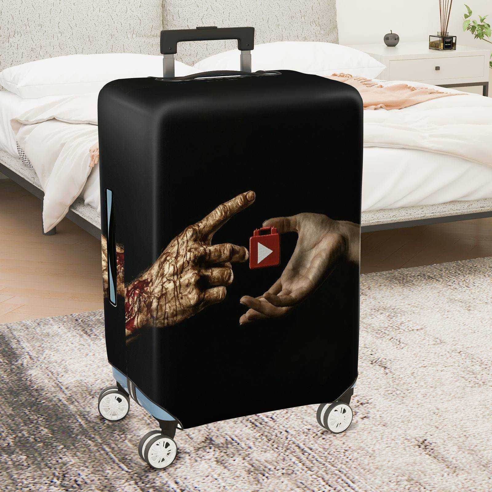 1-Piece Artistic Zombie Hand Futuristic YouTube Collaboration  Suitcase Luggage Cover, Stretch Protective Sleeve