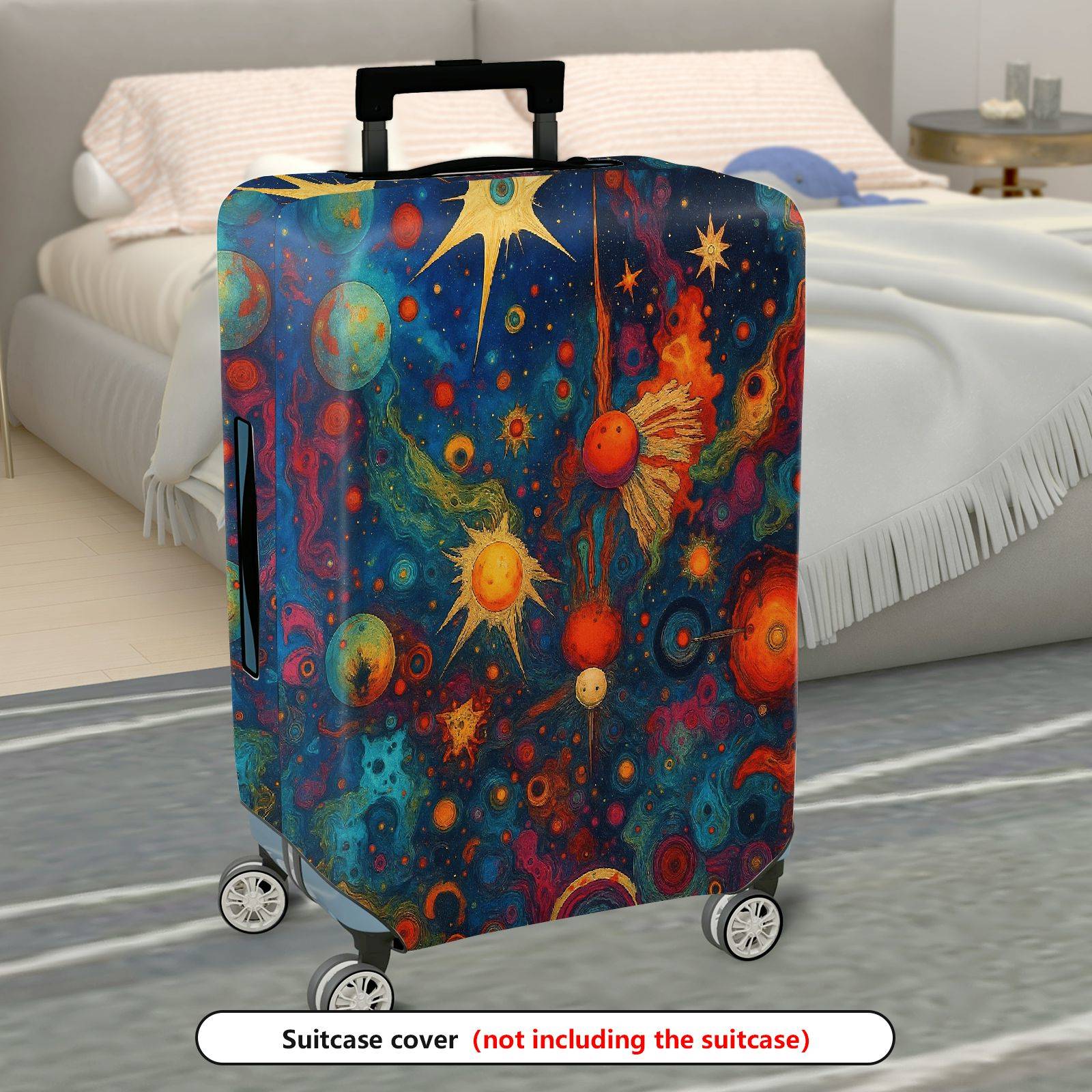 1-Piece Cosmic Starry Space Galaxy Nebula Universe  Suitcase Luggage Cover, Stretch Protective Sleeve