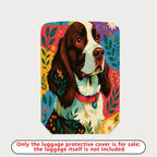 1-Piece Dog Floral Colorful Artistic Pet Travel Holiday  Suitcase Luggage Cover, Stretch Protective Sleeve