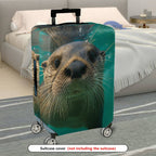 1-Piece Cute Otter Underwater Nature Animal Fun  Suitcase Luggage Cover, Stretch Protective Sleeve
