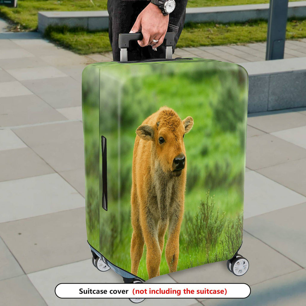 1-Piece Animal Grass Scenery Nature Green  Suitcase Luggage Cover, Stretch Protective Sleeve