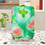 1-Piece Ice Watermelon Mint Clover Floral  Suitcase Luggage Cover, Stretch Protective Sleeve