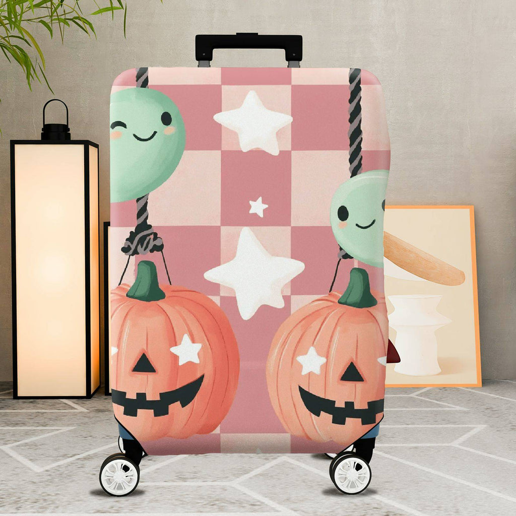 1-Piece Cute Pumpkin Balloon Star Ghost Halloween  Suitcase Luggage Cover, Stretch Protective Sleeve