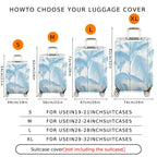 1-Piece Blue Palm Tree Tropical Nature Landscape Artistic Pattern  Suitcase Luggage Cover, Stretch Protective Sleeve