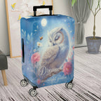 1-Piece Owl Moonlight Garden Floral Dream Fantasy  Suitcase Luggage Cover, Stretch Protective Sleeve