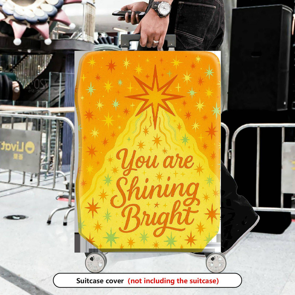 1-Piece Inspirational Bright Starry Quote Text Holiday  Suitcase Luggage Cover, Stretch Protective Sleeve