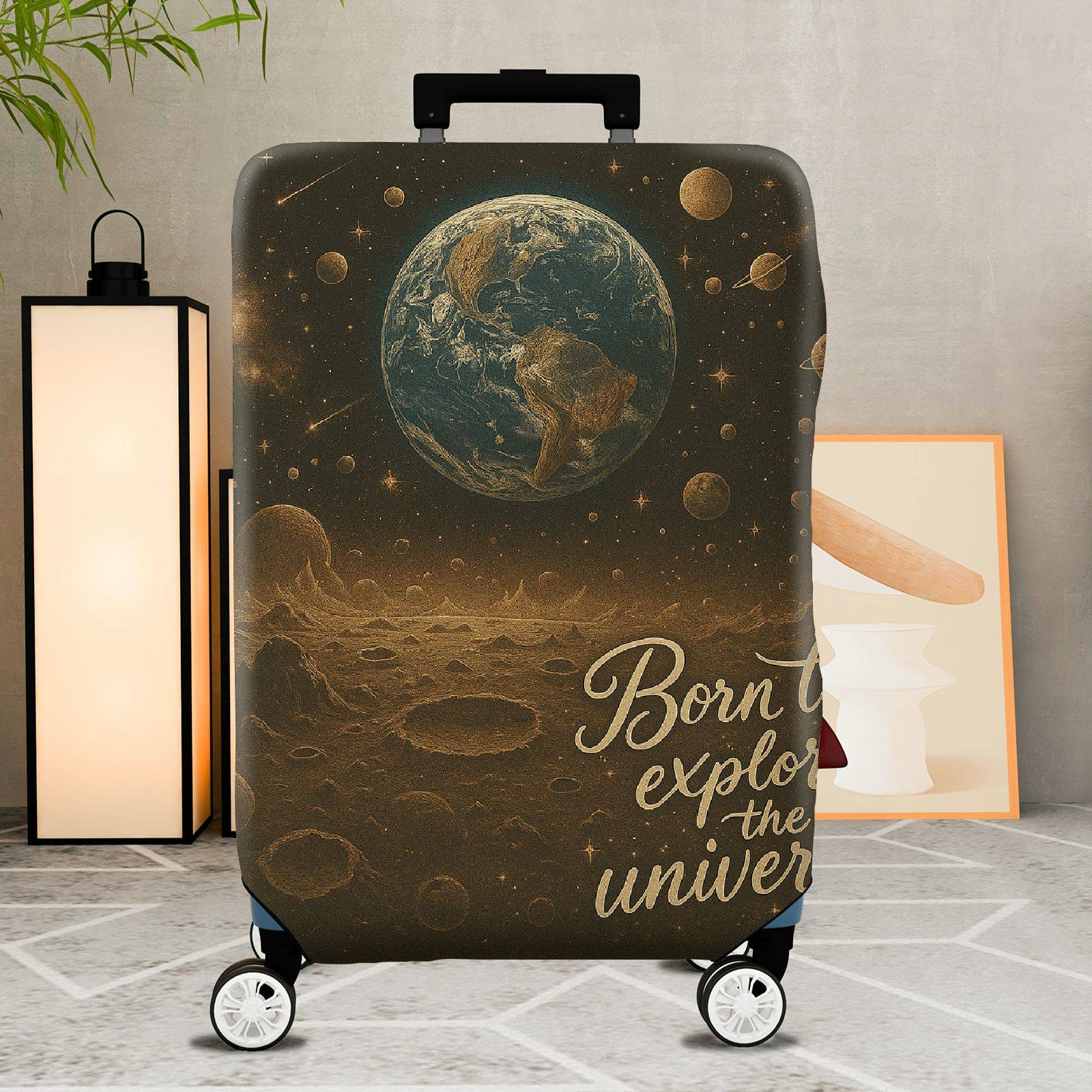 1-Piece Cosmic Space Planet Universe Explore  Suitcase Luggage Cover, Stretch Protective Sleeve