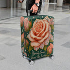 1-Piece Elegant Romantic Floral Glitter Typography  Suitcase Luggage Cover, Stretch Protective Sleeve