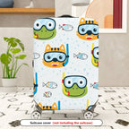 1-Piece Animal Fish Diving Water Fun Printed  Suitcase Luggage Cover, Stretch Protective Sleeve