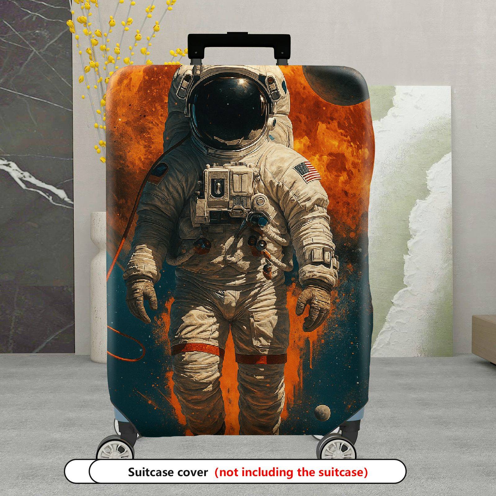 1-Piece Astronaut Planet Galaxy Space Universe Stellar  Suitcase Luggage Cover, Stretch Protective Sleeve