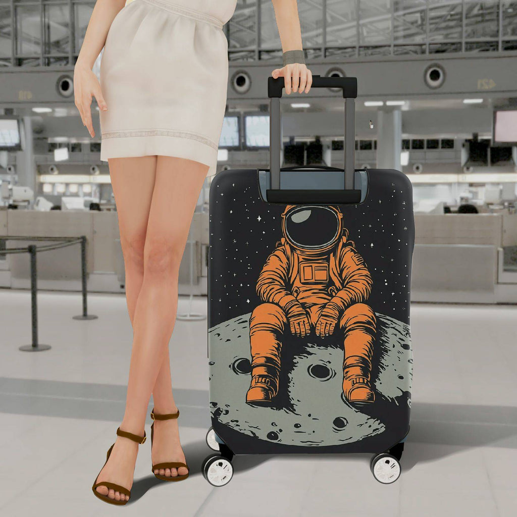 1-Piece Astronaut Moon Space Galaxy Cosmic  Suitcase Luggage Cover, Stretch Protective Sleeve