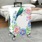 1-Piece Floral Bird Botanical Nature Art Pastel  Suitcase Luggage Cover, Stretch Protective Sleeve