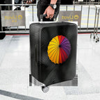 1-Piece Abstract Colorful Umbrella Black Swirl Artistic  Suitcase Luggage Cover, Stretch Protective Sleeve