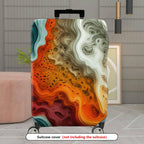 1-Piece Abstract Artistic Colorful Waves Swirls Patterns  Suitcase Luggage Cover, Stretch Protective Sleeve