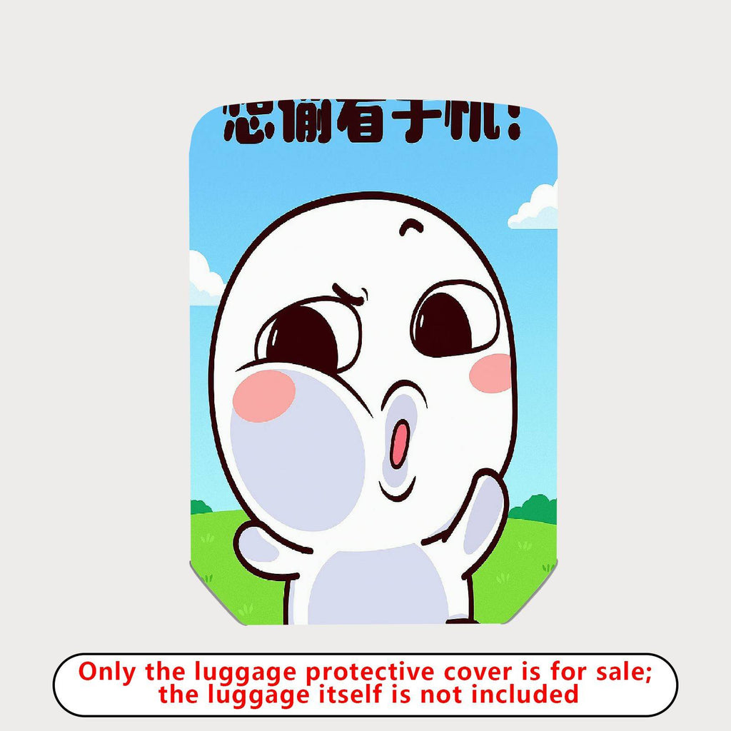 1-Piece Fun Expression Sky Landscape Humor Cute  Suitcase Luggage Cover, Stretch Protective Sleeve