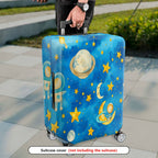 1-Piece Space Astronaut Moon Stars Galaxy Cosmic  Suitcase Luggage Cover, Stretch Protective Sleeve