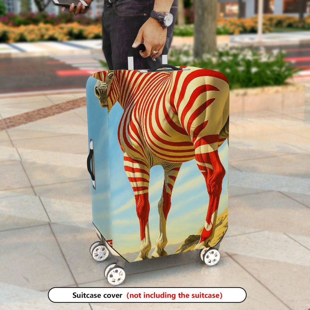 1-Piece Striped Zebra Horse Artistic Vibrant Unique  Suitcase Luggage Cover, Stretch Protective Sleeve